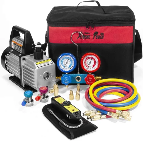Miniatura 12 de Aire bomba de aspiradora Xtremepowerus HVAC – A/C refrigeración kit colector ac gauge set