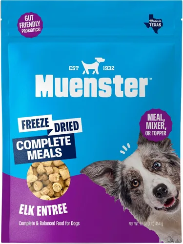 Miniatura 10 de Muenster Bocados de carne liofilizados – Comida para perros, golosinas, batidora o adorno (5 onzas) – Sin granos