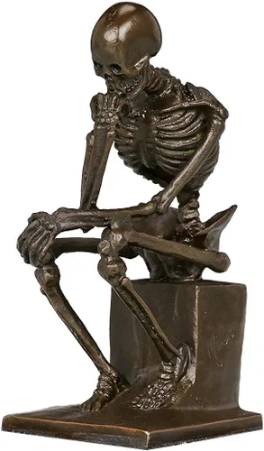 Miniatura 10 de Estatuas de bronce de esqueleto pensador esculturas de Rodin TPE-998 Figuras de metal para decoración del hogar, 10 piezas