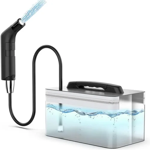 Bidé portátil para viajes con modos de presión de agua suave y fuerte, bidé de viaje recargable USB-C, tanque de agua grande de 2.3 L para uso Negro