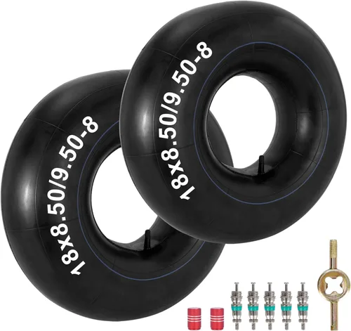 RUTU Tubo interior de 18 x 8.50-8 18 x 9.50-8 20 x 8.00-8 20 x 10.00-8 repuesto con vástago de válvula TR13 adecuado para cortadoras de césped, Go