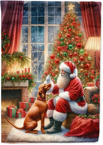Miniatura 33 de Caroline's Treasures DAC4159CHF - Bandera de casa de Husky siberiano y Papá Noel para porche, grande, para colgar en la pared, poliéster