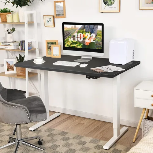Miniatura 3 de COSTWAY Mesa universal de 48 x 24 pulgadas, escritorio de madera maciza de una sola pieza para marco de escritorio estándar y ajustable en altura