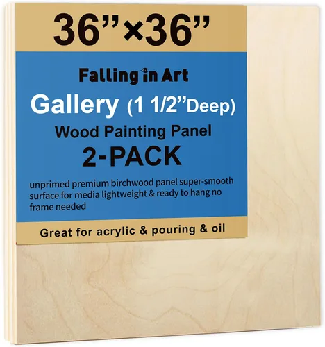 Miniatura 16 de Falling in Art Paquete de 2 paneles de lienzo de madera sin terminar, kit de paneles de madera de abedul de galería de 18 x 24 pulgadas, tablas
