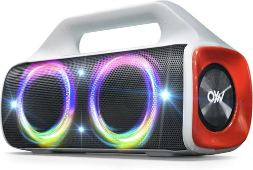 Miniatura 11 de Altavoz Bluetooth impermeable IP67: 80 W (pico), altavoces inalámbricos portátiles para exteriores con luces LED, tiempo de reproducción de 20