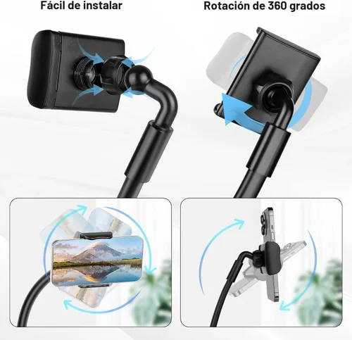 Miniatura 6 de Soporte para teléfono celular, soporte para teléfono celular de cuello, soporte de teléfono flexible de cuello de cisne sin manos para cama, soporte