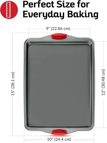 Miniatura 6 de Boxiki Kitchen - Bandeja para hornear antiadherente – Acero al carbono de calibre pesado, resistente a deformaciones, abolladuras y óxido – Bandejas