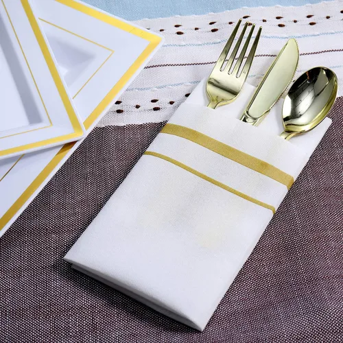 Miniatura 6 de FOCUSLINE 200 servilletas de baño desechables con tacto de lino, suaves y absorbentes, toallas de mano de papel para invitados, toallas de mano