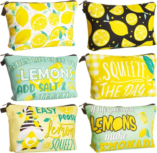 Miniatura 8 de Reginary 6 bolsas de maquillaje, monedero de viaje, bolsa de cosméticos impermeable multifunción con cremallera, bolsa de aseo para lápices