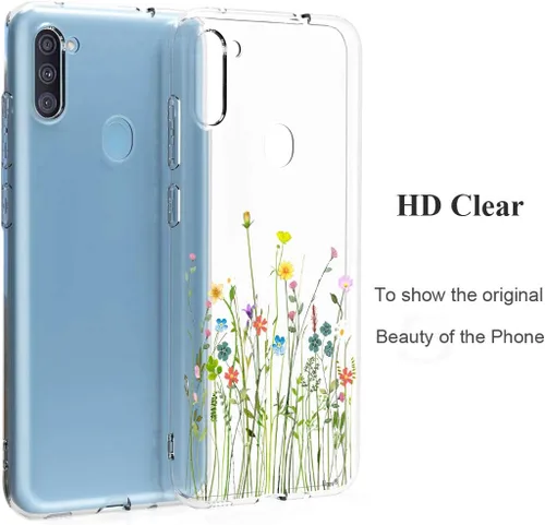 Miniatura 6 de Unov Funda diseñada para Galaxy A11, funda transparente para teléfono con [patrón antideslizante en relieve], protección delgada a prueba de golpes
