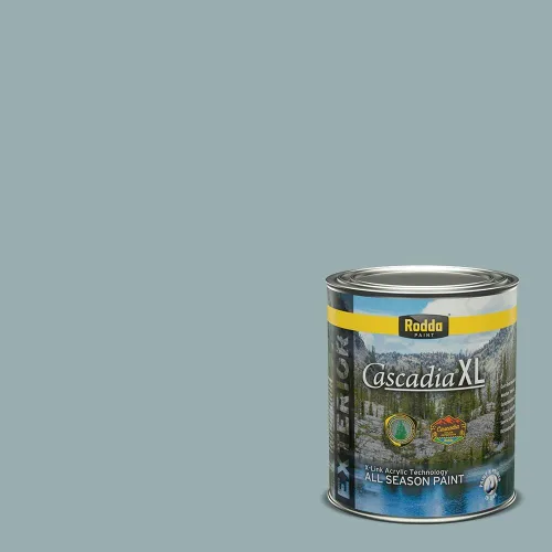 Rodda Paint CASCADIA XL Pintura e imprimación satinada para exteriores en uno, cuarto de galón, azul playa norte