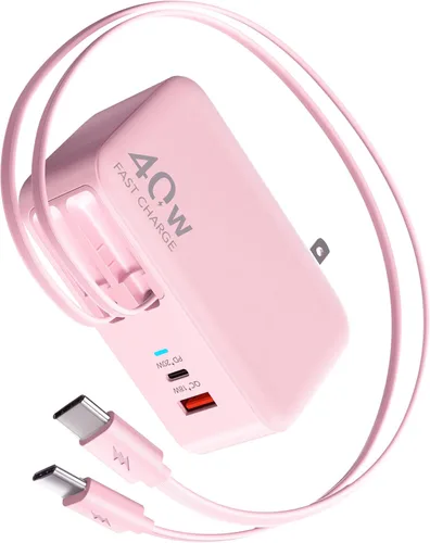 Miniatura 8 de Cargador de pared retráctil 4 en 1 para iPhone 17 USB C, multipuerto de ladrillo esencial de viaje, iluminación de 3 pies + cables tipo C, bloque