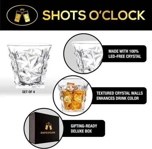 Miniatura 2 de LEMONSODA Juego de 4 vasos escoceses de alta calidad, elegantes vasos de whisky para whisky, malta individual, juego de vidrio antiguo en caja