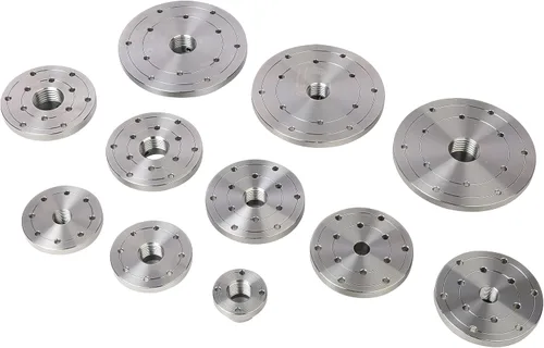 Miniatura 3 de Placa frontal de torno de madera de 2 pulgadas de acero, placa frontal de portabrocas de máquina de carpintería de husillo de 1 pulgada x 8 TPI