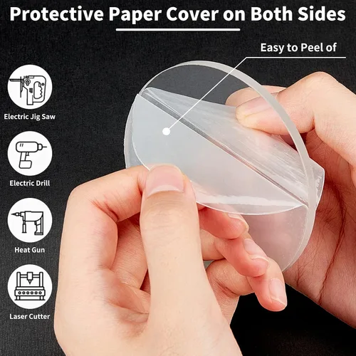 Miniatura 3 de NBEADS 20 hojas de acrílico transparente, círculos acrílicos redondos de 3.0 x 0.2 in, hojas de acrílico en blanco, paneles acrílicos para proyectos
