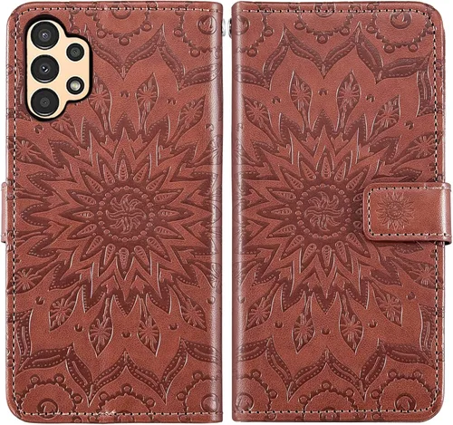 Miniatura 5 de Asuwish Funda de teléfono para Samsung Galaxy A13 LTE 4G con protector de pantalla de vidrio templado y funda delgada de cuero, soporte