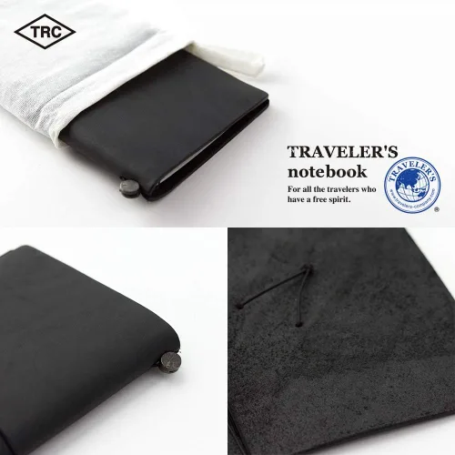 Miniatura 3 de Libreta negra de piel para viajeros Midori