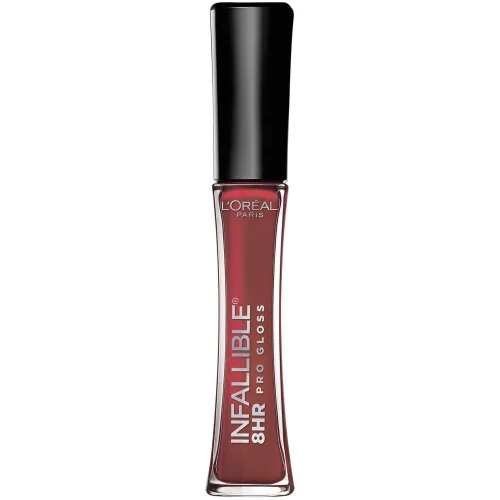L'Oreal Paris Makeup Infallible - Brillo labial hidratante de 8 horas, Cherry Flash, 0.21 onzas líquidas