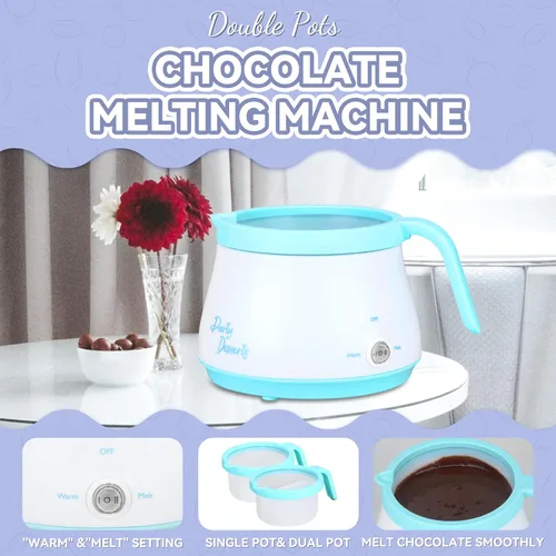 Miniatura 2 de Party Desserts Olla de fusión de caramelo y chocolate con 2 ollas, olla de fondue eléctrica mini, derrite caramelo y chocolate en un par de minutos