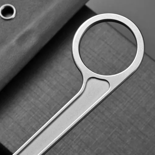 Miniatura 5 de CCanku C1104 - Cuchillo de hoja fija D2 con mango de acero inoxidable para supervivencia, herramienta EDC, camping al aire libre con funda K plateado