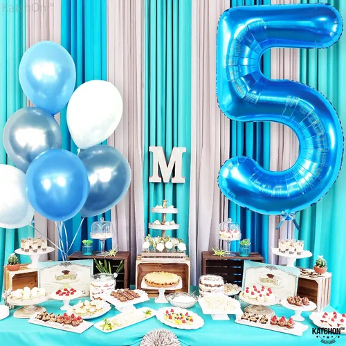 Miniatura 1000 de KatchOn, Globo grande azul número 2 de 40 pulgadas Decoraciones de cumpleaños de Baby Shark para niño de 2 años Globo azul número 2 Globo
