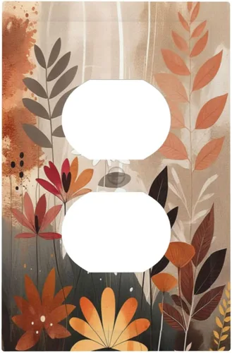 Cubiertas de salida de estilo bohemio minimalista vintage con flores silvestres y plantas de arte floral en acuarela 1 banda dúplex placa frontal