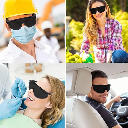 Miniatura 3 de Gafas de sol de seguridad tintadas para hombres envolventes con protección UV oscuras