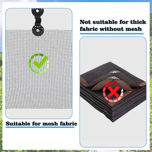 Miniatura 4 de 200 piezas de agarre de bloqueo de tela de sombra, clips de lona, clips de plástico para sombra, clip de malla para jardín, red de sombra para Negro