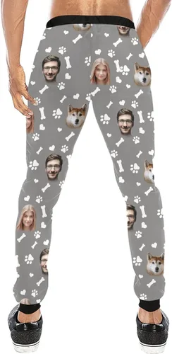 Miniatura 2 de Pantalones deportivos personalizados para hombre con foto de cara familiar, pantalones deportivos personalizados con imagen de perro para mascotas