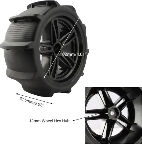 Miniatura 5 de 1/10 RC Neumáticos y ruedas de paleta 12mm Hex Tyer PX9200-29A para coches RC de alta velocidad 9125 X07 X08 X17 9155 9156 9201E 9205E 9206E 200E