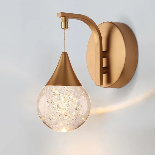 Miniatura 14 de Sedelan Aplique de pared de cristal, apliques de pared LED modernos para interiores, lámpara de pared de luna regulable de 5 W para dormitorio