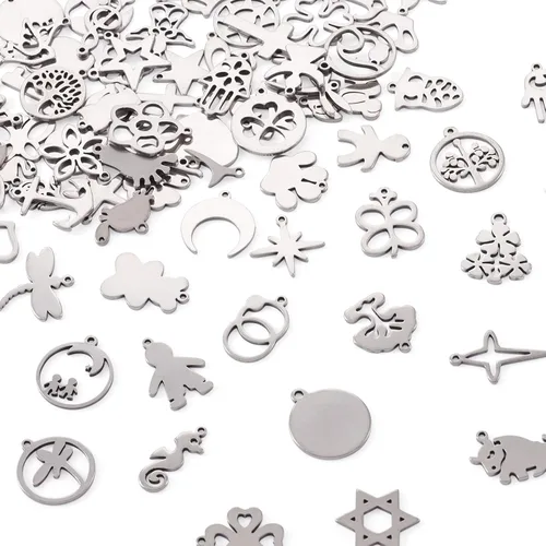 Miniatura 8 de Craftdady Colgantes de eslabones de conector de acero inoxidable, colgantes de mariposa con marco de metal, adornos colgantes para hacer joyas