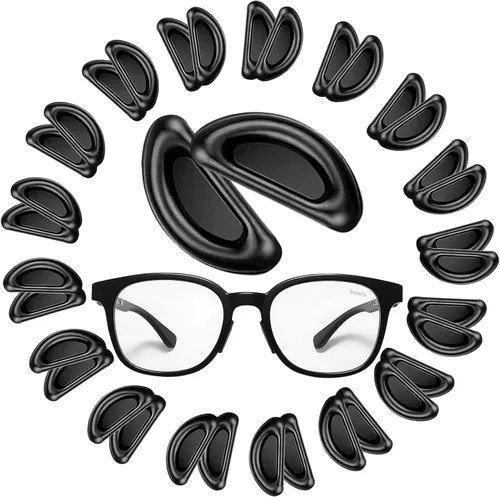 20 pares de almohadillas de nariz para lentes – 0.039 pulgadas de silicona ultra fina antideslizante para pegar en la nariz, almohadillas adhesivas