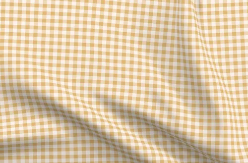 Spoonflower Tela – Honey Gingham 89 rayas amarillo brillante dorado feliz niña impresa en pétalos Signature tela de algodón Fat Quarter – Coser