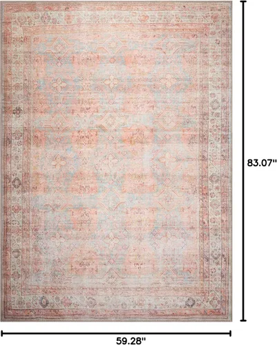 Miniatura 357 de GLN Rugs Traditional Collection - Alfombra de felpilla lavable a máquina, tradicional lavable, antideslizante, alfombra de felpilla de pelo corto