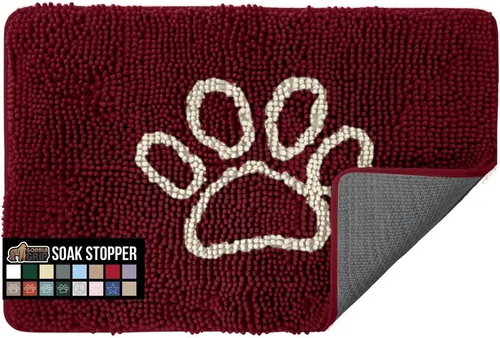 Miniatura 46 de GORILLA GRIP SOAKSTOPPER - Tapete para puerta de perro, 30 x 20 pulgadas, lavable a máquina, absorbente, captura la humedad, barro, suciedad, Negro