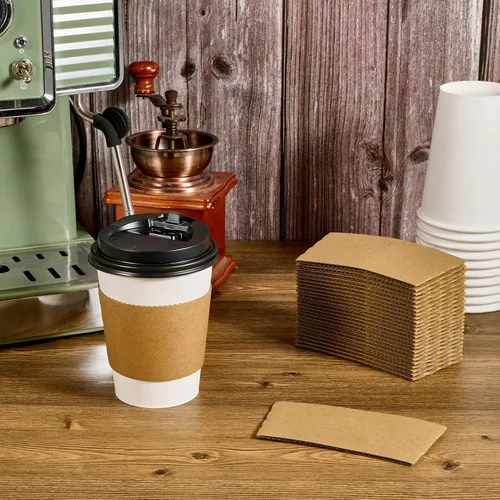 Miniatura 2 de Paquete de 200 fundas de café, fundas desechables para bebidas frías y calientes, funda fuerte para tazas de café de 10 a 24 onzas