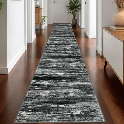Miniatura 50 de KOZYFLY – Alfombra de pasillo moderna y lavable de diseño abstracto verde, 2 x 5 pies, antideslizante, suave y de pelo corto, ideal para cocina