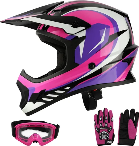 Miniatura 20 de SLMOTO - Casco DOT para niños y jóvenes de motocross, casco de motocicleta de calle, casco de bicicleta de tierra, motocross, ATV, casco con diseño