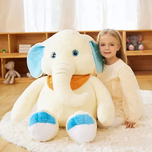 Miniatura 2 de EARTHSOUND Juguete de peluche de elefante gigante, de 30 pulgadas, juguetes suaves y grandes, tamaño grande, enorme y esponjoso, de gran