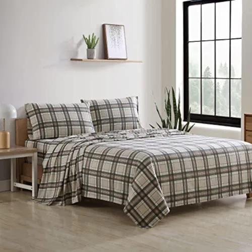 Miniatura 23 de Eddie Bauer - Sábanas de franela tamaño completo, algodón antibolitas y resistente a las arrugas, suaves al tacto para comodidad en todas