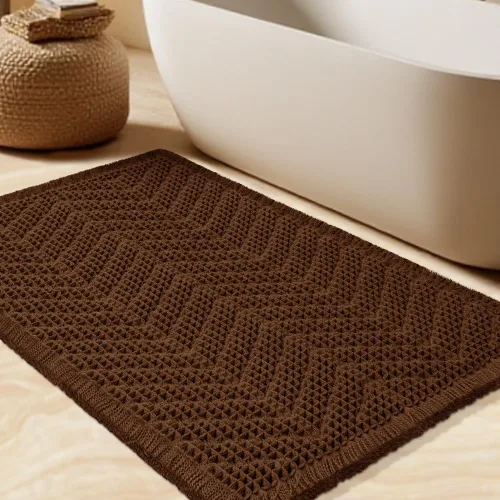 Miniatura 45 de Tapete de baño con diseño de gofre, moderno, bohemio, absorbente, antideslizante, ultrasuave, lavable a máquina, con letra de baño, dormitorio