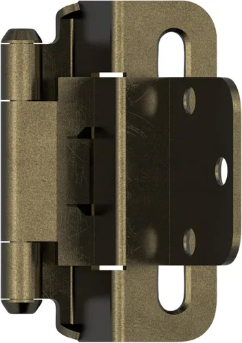 Miniatura 26 de Amerock BPR7540BB Bisagra de gabinete 1/2 pulg (13 mm) superpuesta de cierre automático de envoltura completa de latón pulido para puerta