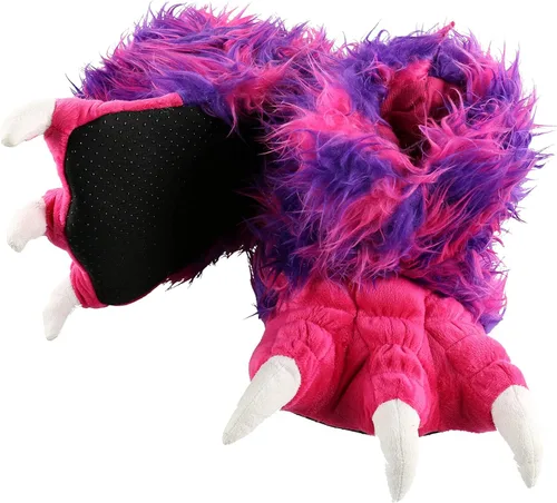Lazy One - Pantuflas con diseño de garra de animal para niños y adultos, disfraz divertido para niños, cálidas pantuflas peludas