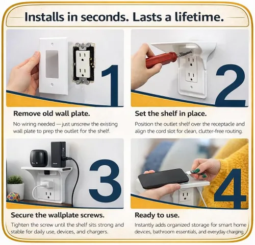 Miniatura 8 de Paquete de 2 estantes de salida – Organizador de montaje en pared para Echo Dot, HomePod Mini, Alexa y dispositivos domésticos inteligentes – Ahorro