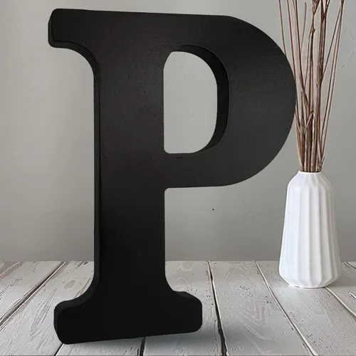 Miniatura 23 de AOCEAN Letras de madera negra de 10 pulgadas, letras de madera sin terminar para Halloween, letras decorativas de pie en rodajas, decoración