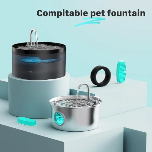 Miniatura 2 de FOFNON Filtros de fuente de agua para gatos: 12 filtros de repuesto para fuente de agua para mascotas FOFNON - Juego de 3 meses de filtro de fuentes