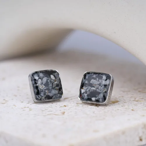 Miniatura 4 de Lauren-Spencer Aretes cuadrados de piedras preciosas para mujer, delicados aretes de piedra de malaquita y sodalita de turquesa hipoalergénicos