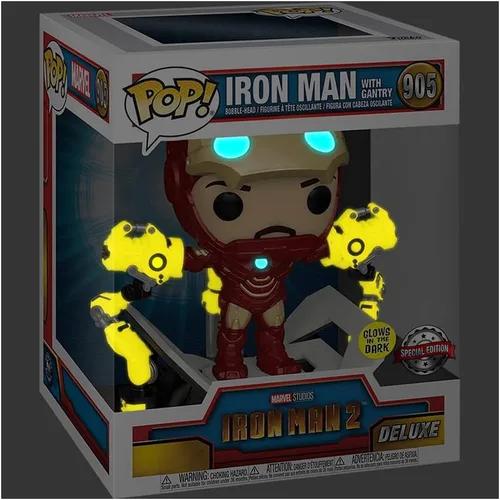 Miniatura 4 de Funko Iron Man 2 Pop! Marvel Mark IV - Cabeza de vinilo de 6 pulgadas exclusiva de Iron Man #905 [Deluxe, Glow in the Dark]