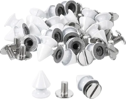 Miniatura 21 de uxcell 50 juegos de remaches de espiga cono, 0.315 x 0.472 in con rosca trasera para árbol y picos para manualidades de cuero, ropa, zapatos, Fósforo